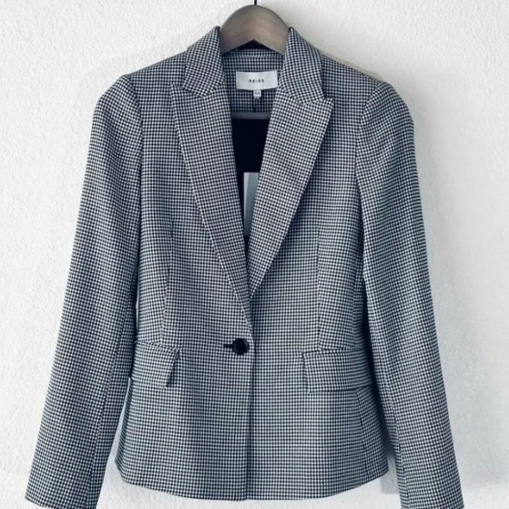 Reiss houndstooth blazer size US 0